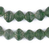 Green Ancient Style Bicone Java Glass Beads (15mm)