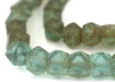 Old Light Blue Vaseline Faceted Cube Beads - The Bead Chest