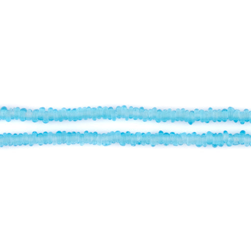 Clear Marine Java Glass Heishi Beads