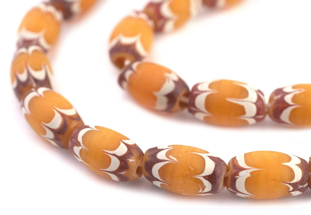 Yellow Java Chevron Beads (16x10mm) - The Bead Chest