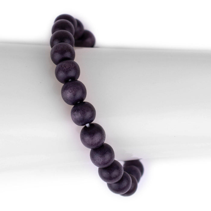 Dark Grey Wood Bracelet (10mm) - The Bead Chest