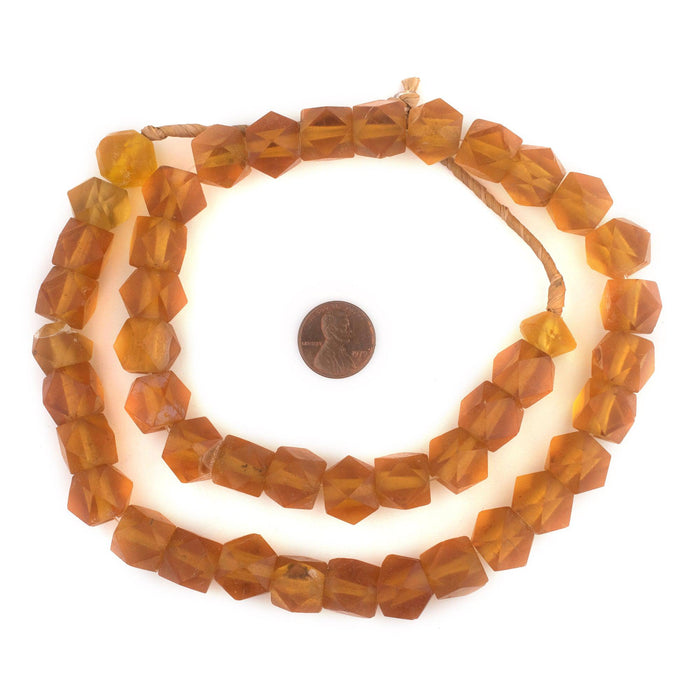 Old Amber Vaseline Trade Beads #10505 - The Bead Chest