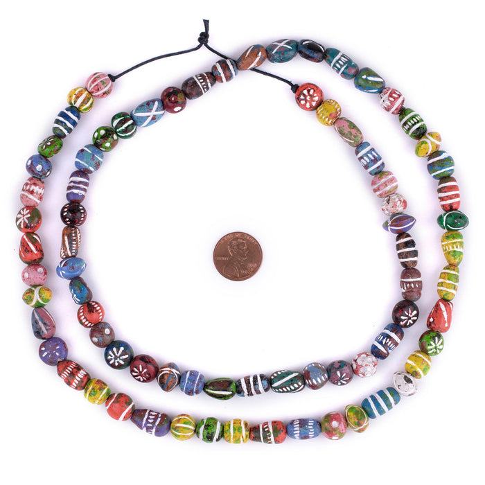 Multicolor Patterned Mini Terracotta Beads (Loose Beads) - The Bead Chest