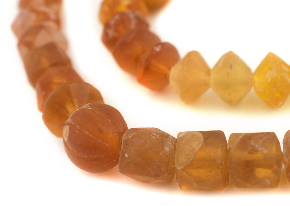 Old Amber Vaseline Trade Beads #10503 - The Bead Chest
