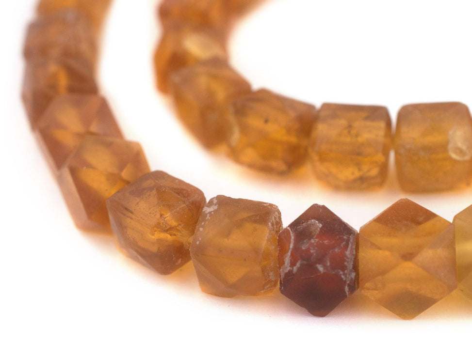 Old Amber Vaseline Trade Beads #10502 - The Bead Chest
