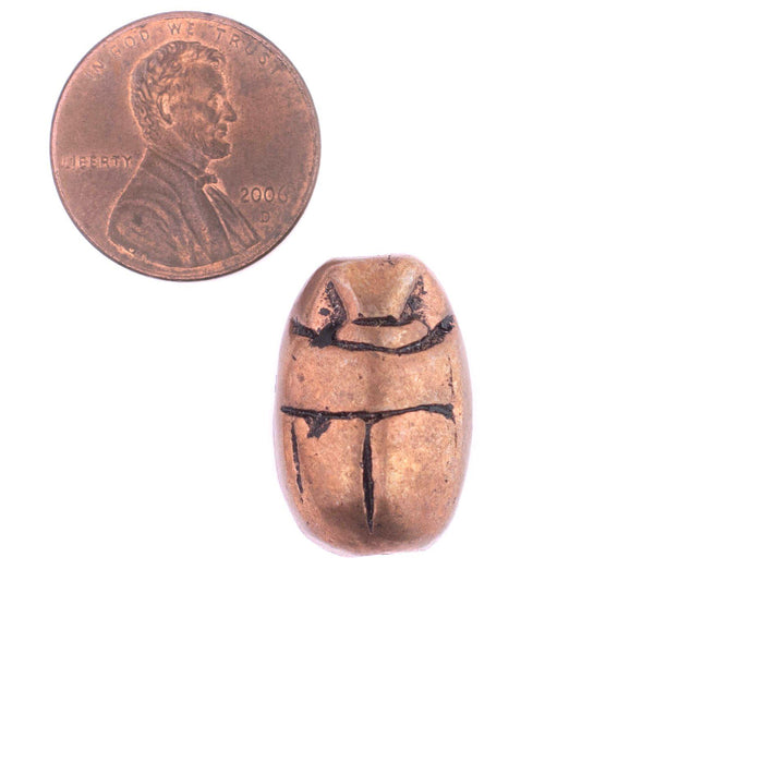 Pharaonic Copper Scarab Bead (20x14mm) - The Bead Chest