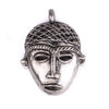 African Silver Mask Pendant (75x55mm)
