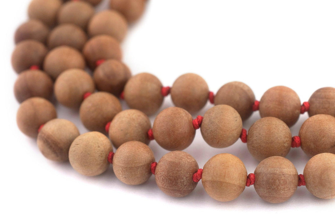 Hand Knotted Natural Sandalwood Mala Beads (10mm) - The Bead Chest