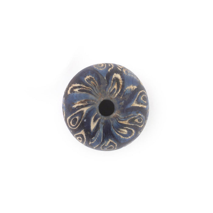 Blue Antique-Style Java Eye Glass Bead (Single Bead, 20mm) - The Bead Chest