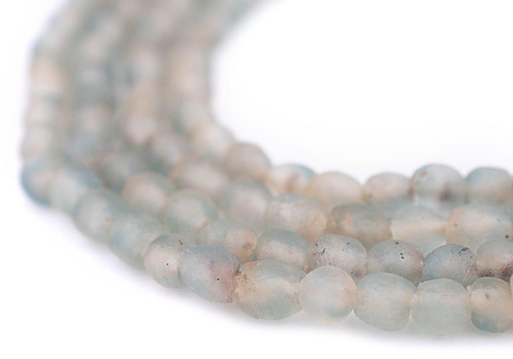 Rustic Blue Aqua Recycled Glass Beads (7mm) - The Bead Chest