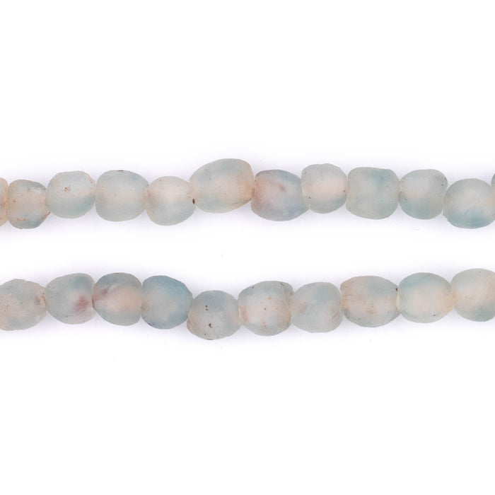 Rustic Blue Aqua Recycled Glass Beads (7mm) - The Bead Chest