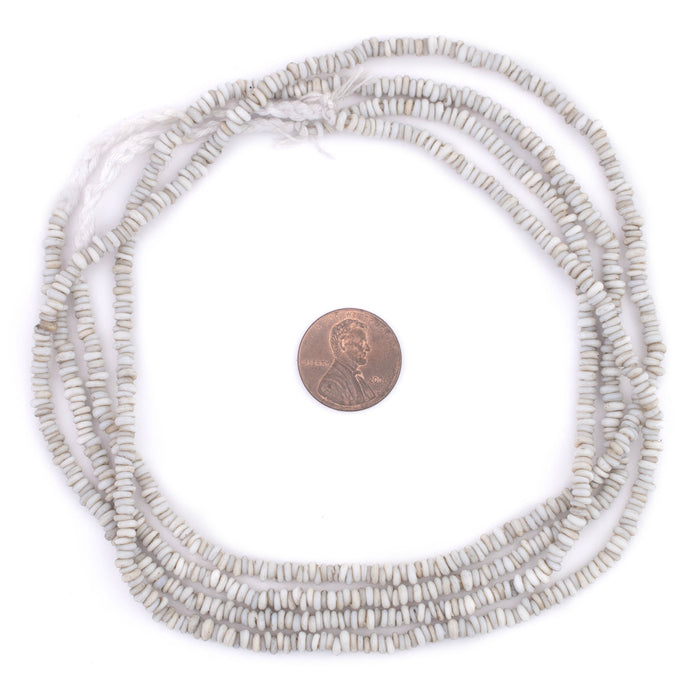 Antiqued White Java Glass Heishi Beads - The Bead Chest
