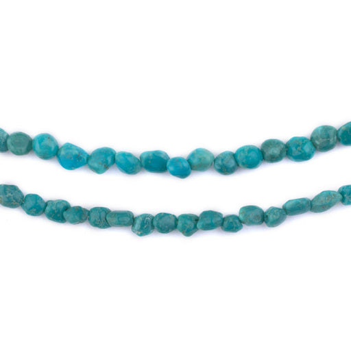 Dark Aqua Turquoise Nugget Beads (4mm) - The Bead Chest