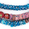Antique Pink and Blue Sliced Venetian Pineapple Beads