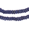 Cobalt Blue Football-Shaped Java Glass Beads (4x10mm)