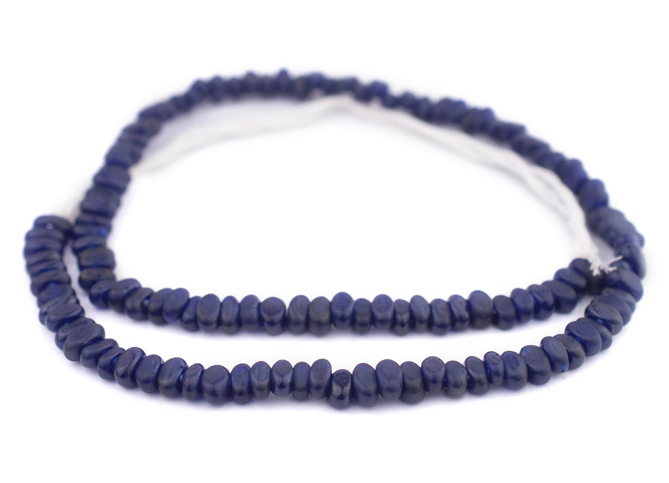 Cobalt Blue Football-Shaped Java Glass Beads (4x10mm) - The Bead Chest