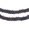 Black Football-Shaped Java Glass Beads (4x10mm)