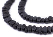 Black Football-Shaped Java Glass Beads (4x10mm) - The Bead Chest