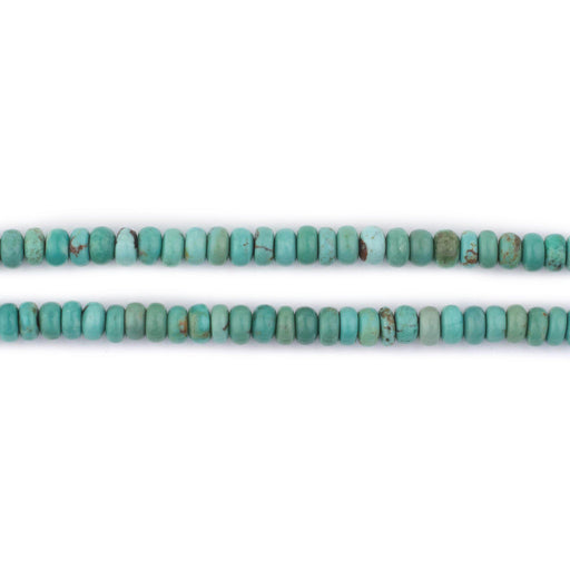 Green Aqua Turquoise Rondelle (4mm) - The Bead Chest