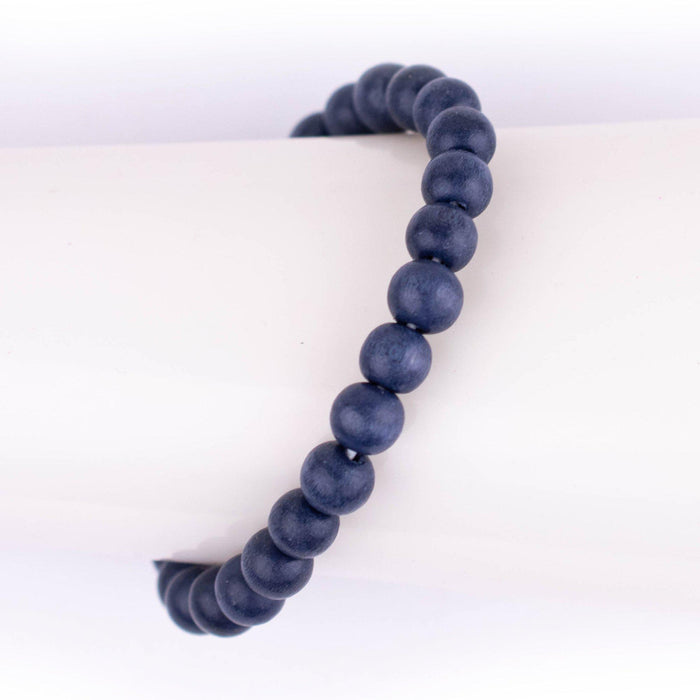 Cobalt Blue Wood Bracelet (8mm) - The Bead Chest