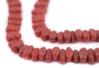 Brick Red Football-Shaped Java Glass Beads (4x10mm) - The Bead Chest