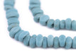 Turquoise Blue Football-Shaped Java Glass Beads (4x10mm) - The Bead Chest