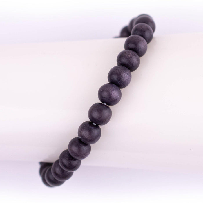 Dark Grey Wood Bracelet (8mm) - The Bead Chest