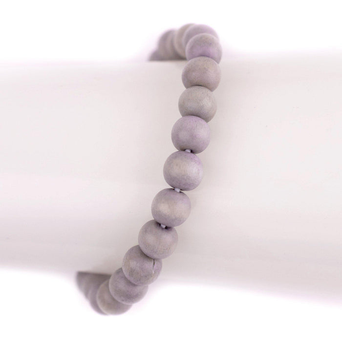 Light Grey Wood Bracelet (8mm) - The Bead Chest