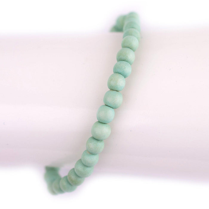 Mint Green Wood Bracelet (6mm) - The Bead Chest