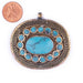 Bezeled Turquoise Blue Oval Inlaid Afghani Silver Pendant (50x48mm) - The Bead Chest