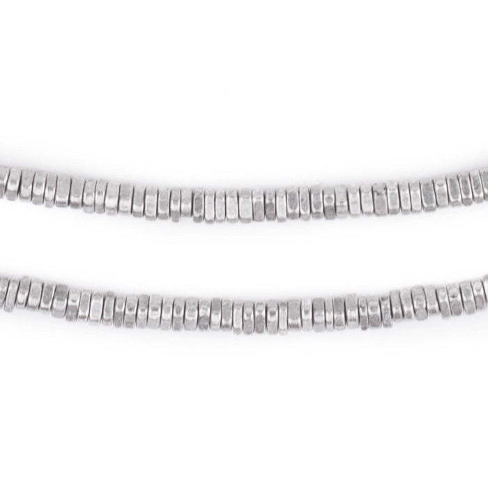 Faceted Silver Triangle Heishi Beads (4mm) - The Bead Chest