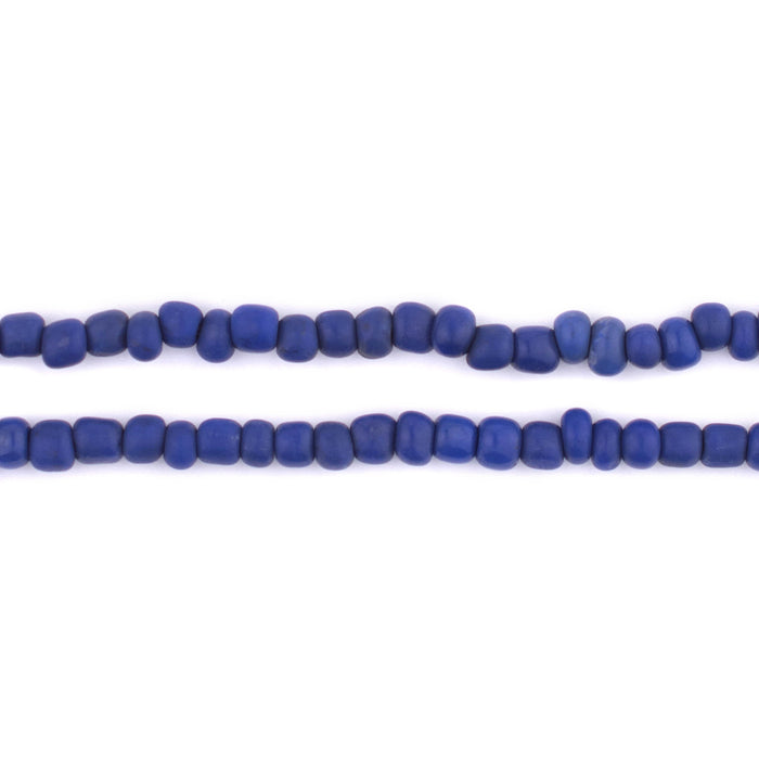 Cobalt Blue Java Glass Seed Beads (4mm, 48" Strand) - The Bead Chest