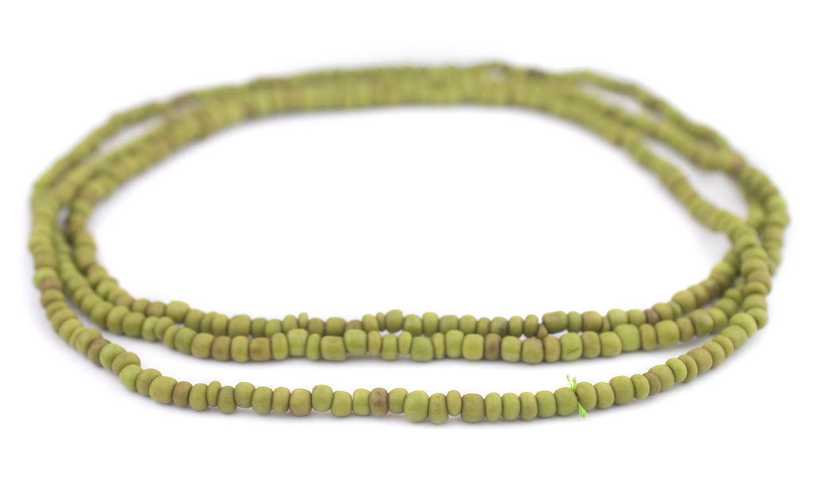 Java Lime Lime Green Java Glass Seed Beads (4mm, 48
