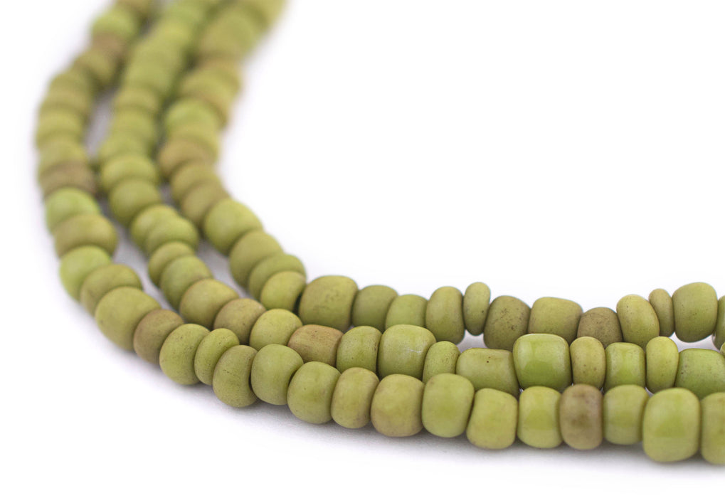 Java Lime Lime Green Java Glass Seed Beads (4mm, 48