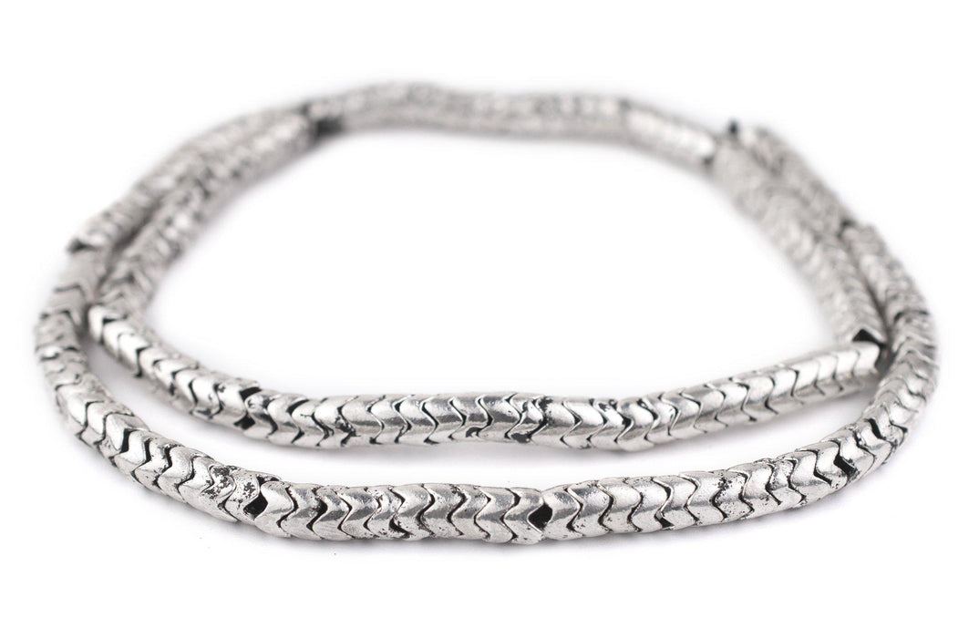 Rustic Silver Snake Beads (7mm) - The Bead Chest