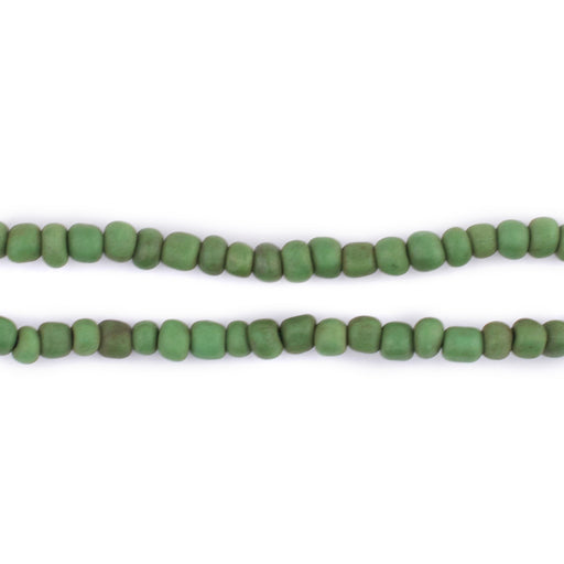 Green Java Glass Seed Beads (4mm, 48" Strand)