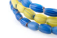 Blue & Yellow Antique Venetian Onion Beads (Long Strand) - The Bead Chest