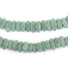 Pistachio Green Football-Shaped Java Glass Beads (4x10mm)