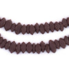 Dark Brown Football-Shaped Java Glass Beads (4x10mm)