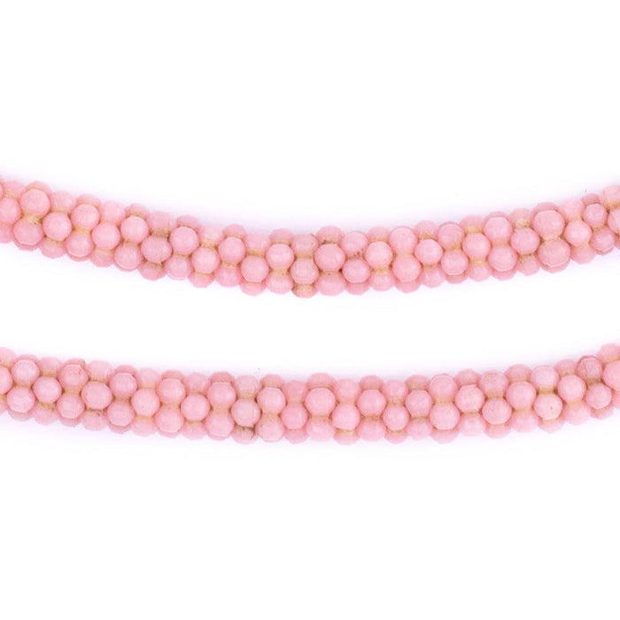 Vintage Rose Pink Star Snake Beads - The Bead Chest