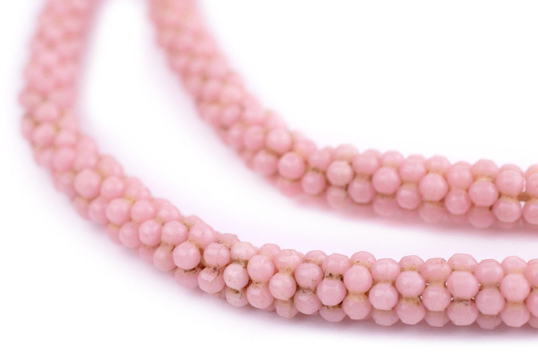 Vintage Rose Pink Star Snake Beads - The Bead Chest