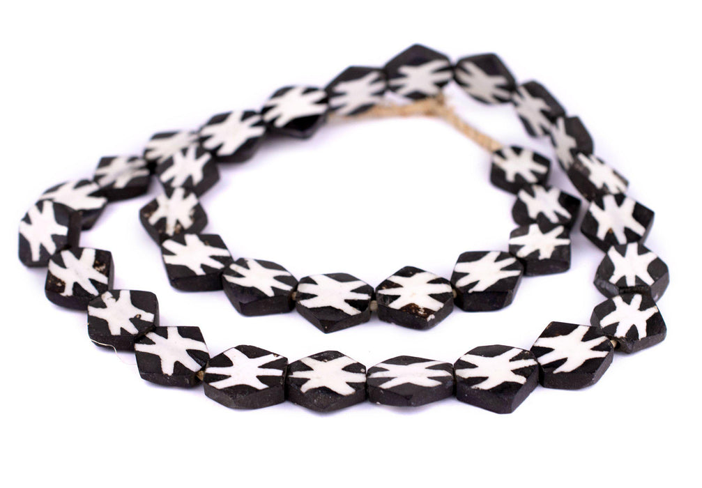 Starfish Batik Bone Beads (Hexagon) - The Bead Chest
