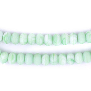Green & White Binta Banji Kakamba Beads (5x8mm)