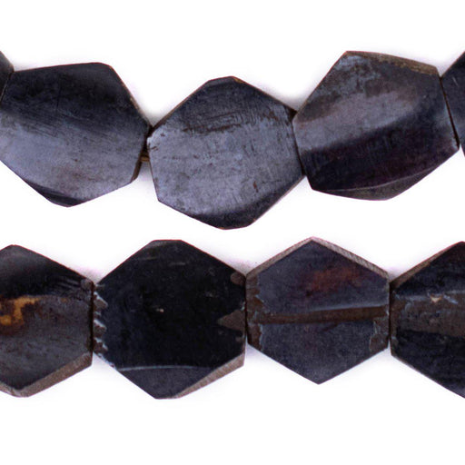 Black Kenya Bone Beads (Hexagon) - The Bead Chest