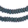 Teal Football-Shaped Java Glass Beads (4x10mm)