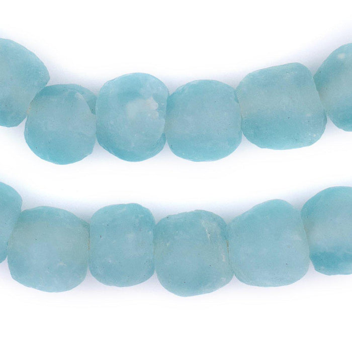 Blue Aqua Recycled Glass Beads (14mm) - The Bead Chest