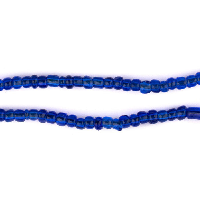 Translucent Cobalt Blue Ghana Glass Seed Beads - The Bead Chest