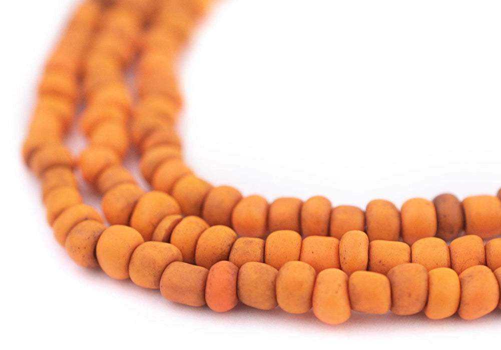 Orange Java Glass Seed Beads (4mm, 48" Strand) - The Bead Chest
