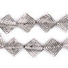 Silver Concentric Flat Diamond Beads (18mm)