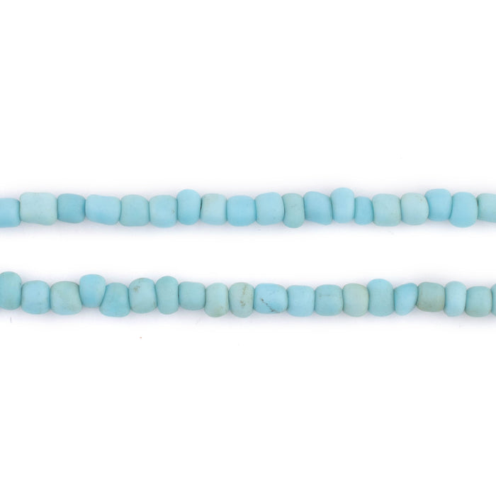 Baby Blue Java Glass Seed Beads (4mm, 48
